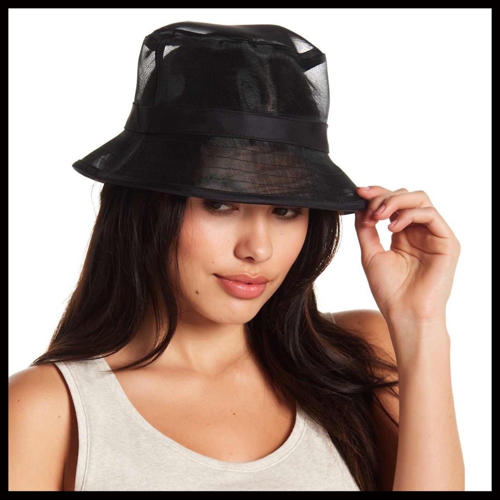 STEVE MADDEN LUXE BLACK MESH BUCKET HAT - Picture 7 of 8